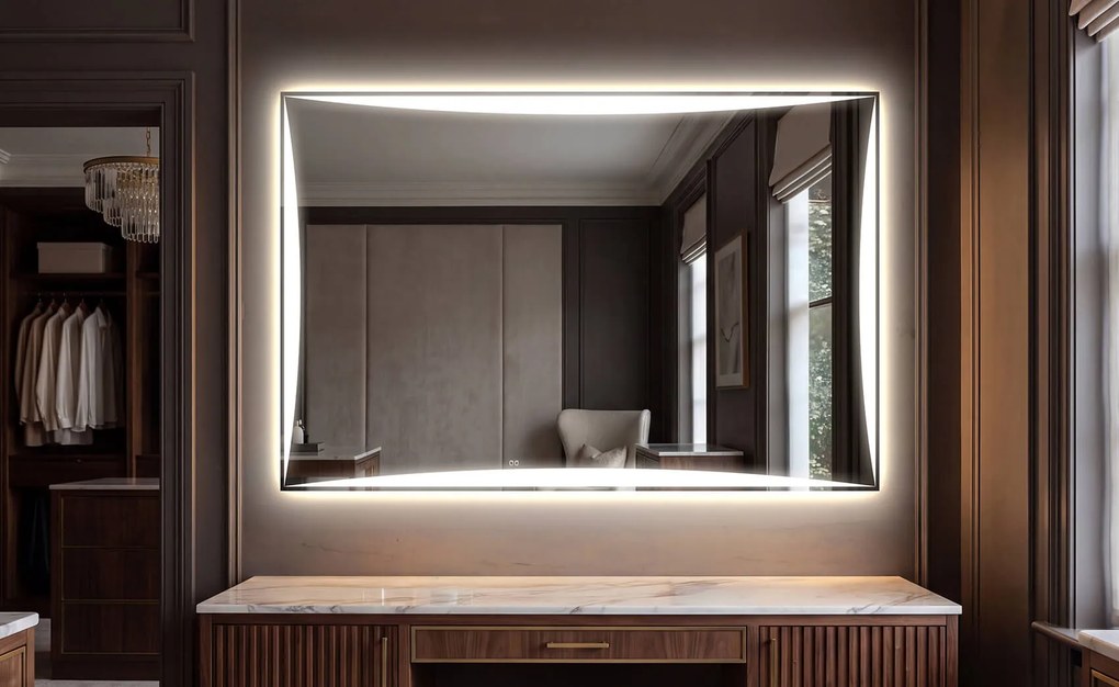Eleganckie Prostokątne Lustro LED do Garderoby L77