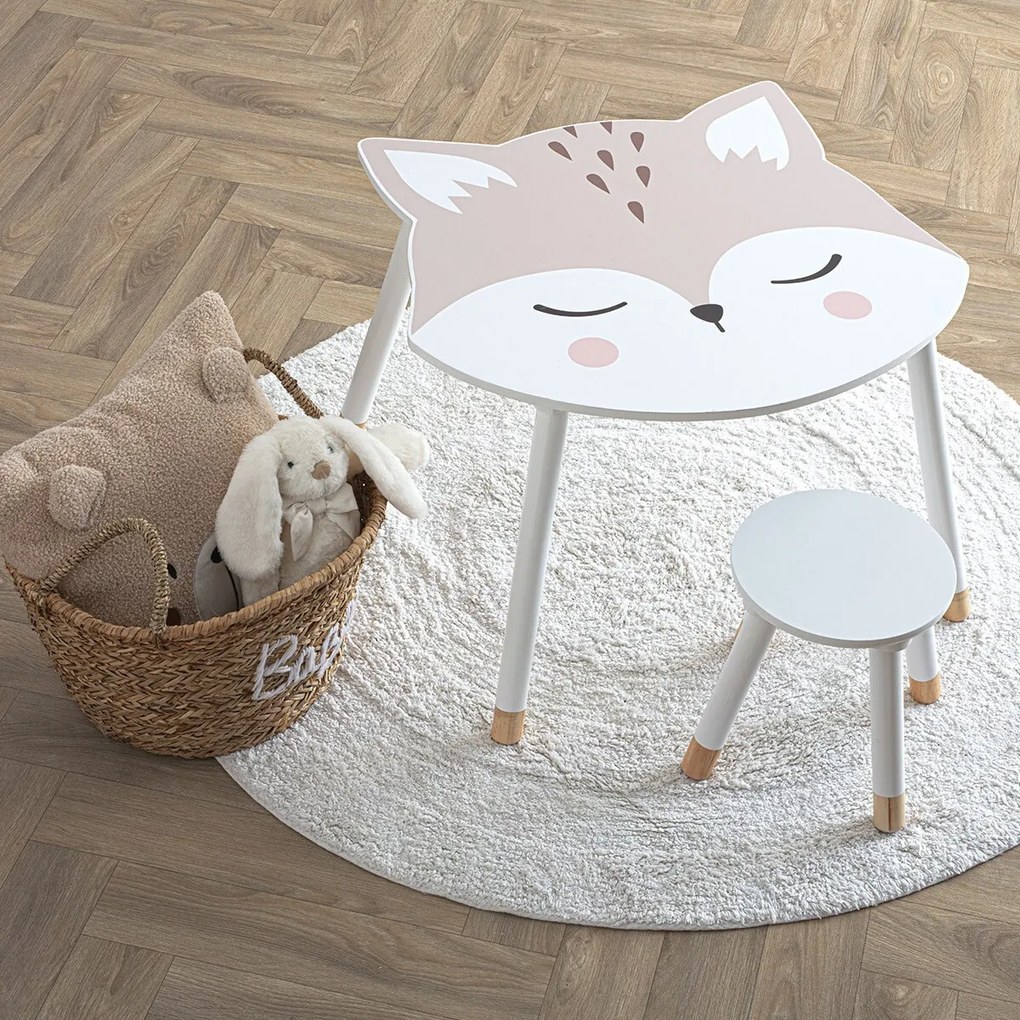 Stolik dla dziecka LISEK z sosnowymi nóżkami, 43 cm