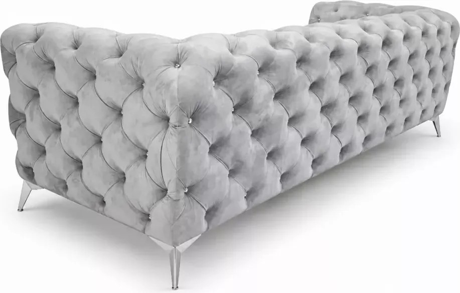 Sofa 3 osobowa Moet głęboko pikowana elegancka do salonu na nóżkach