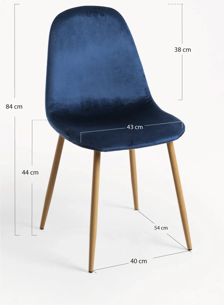 Zestaw 4 aksamitnych krzese Teok