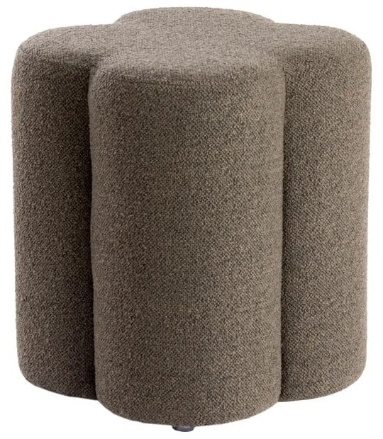 Brązowy puf z materiału bouclé Nalani – Light &amp; Living
