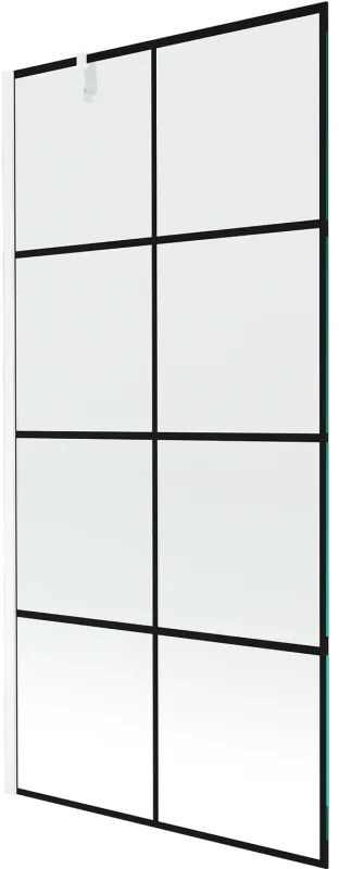 Mexen Next parawan nawannowy 1-skrzydłowy 90 x 150 cm, czarny wzór, biały - 895-090-000-00-77-20