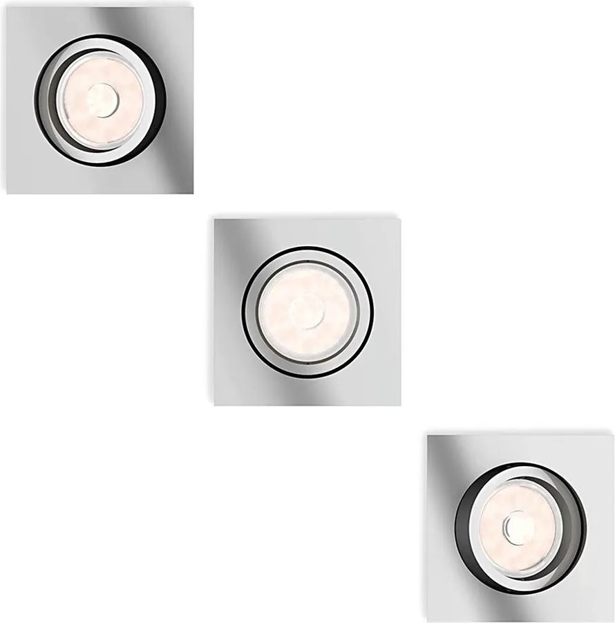 Philips -ZESTAW 3x LED RGBW ściemnialne oprawy sufitowe wpuszczane DONEGAL 1xGU10/4,8W/230V+pilot