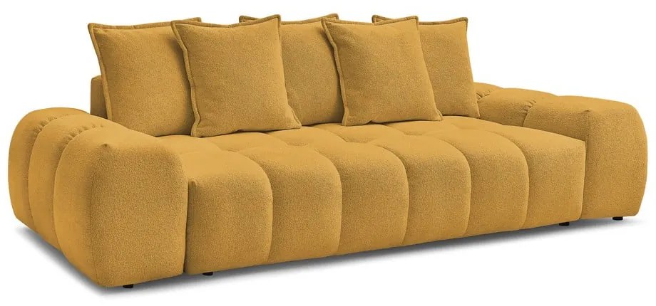 Musztardowa sofa z tkaniny szenilowej 278 cm Everest – Bobochic Paris
