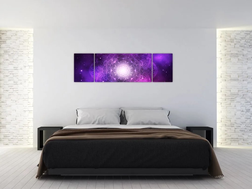Obraz fioletowej abstrakcji (170x50 cm)
