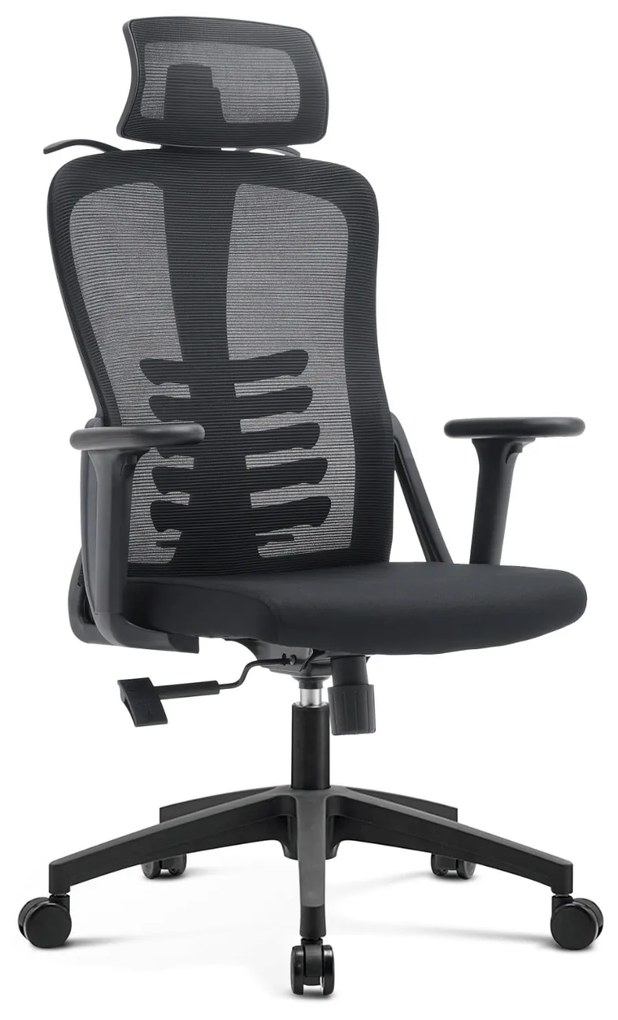 Fotel Biurowy Ergonomiczny Obrotowy JULIET Wentylowany Czarny Nowoczesny