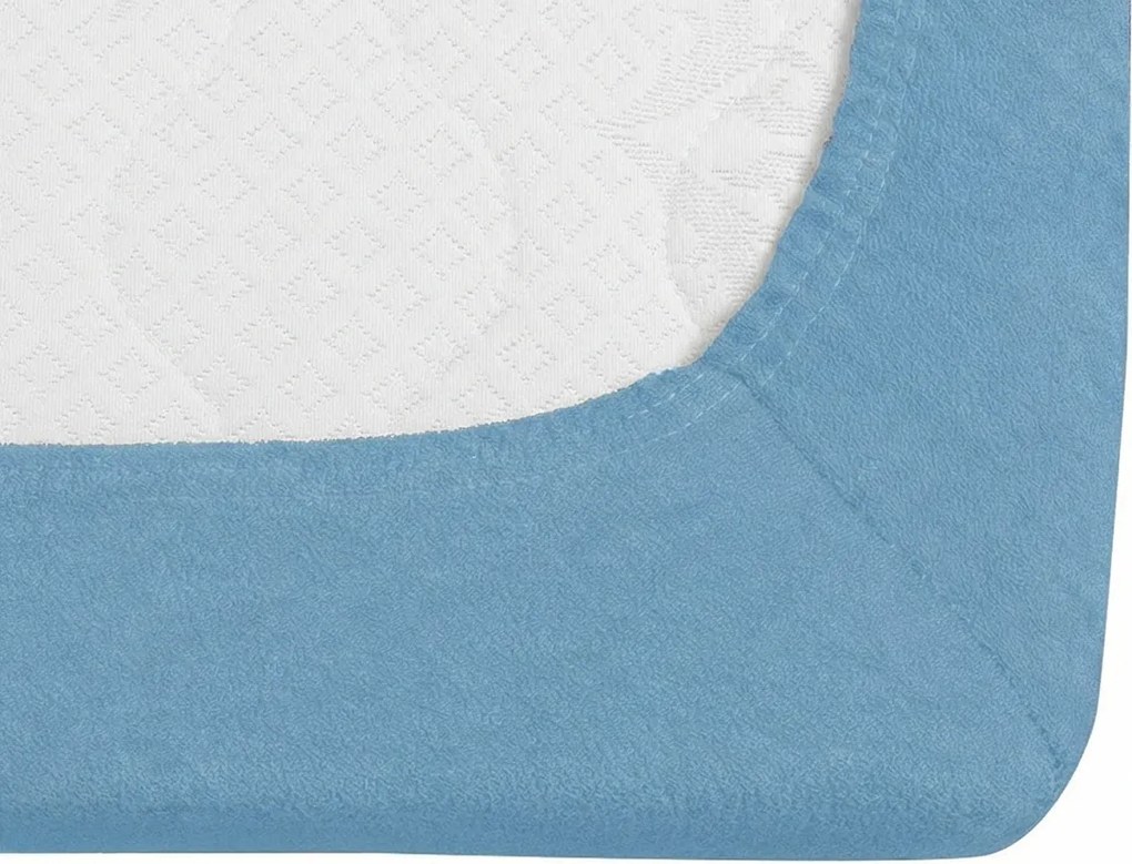 PrzytulneMieszkanie.pl Frotte prześcieradło EXCLUSIVE niebieskie 90 x 200 cm