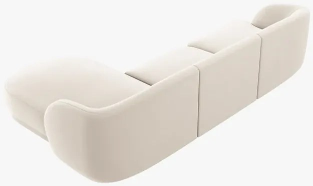 OUTLET Narożnik, sofa narożna prawostronna jasny beż welur 255/156/70 Miley od Micadoni