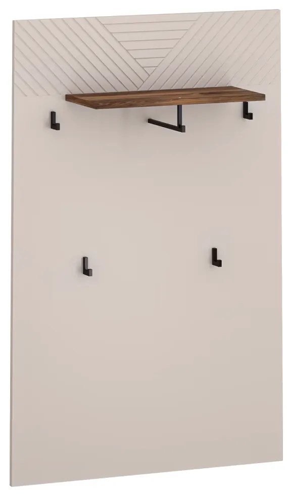 Wieszak panelowy EYCO 80, kaszmir/dąb castello