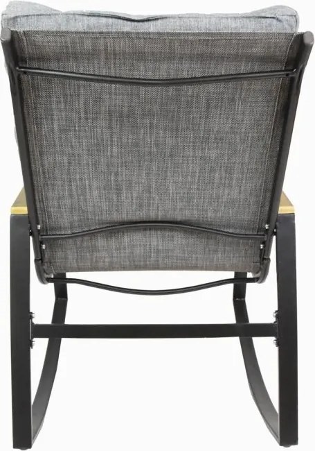 Fotel bujany, stalowy, z poduszkami, szary, 2szt