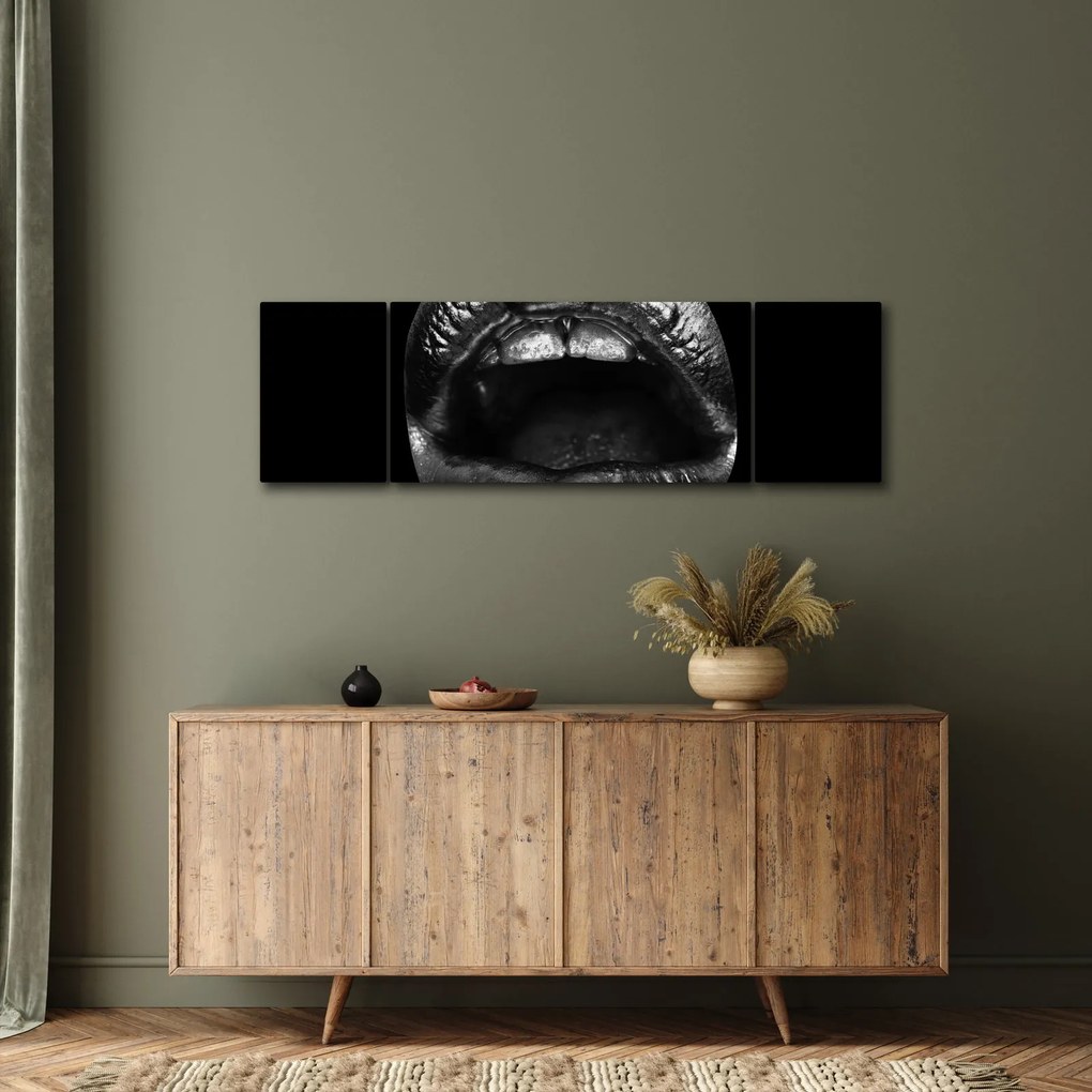 Obraz - Błyszczące usta (170x50 cm)