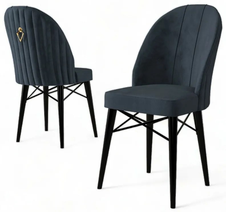 Zestaw krzeseł do jadalni Ritim Anthracite and Black, 6 szt.