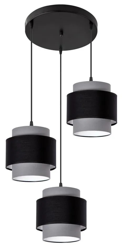 Lampa wisząca na linkach 3xE27/60W/230V szara