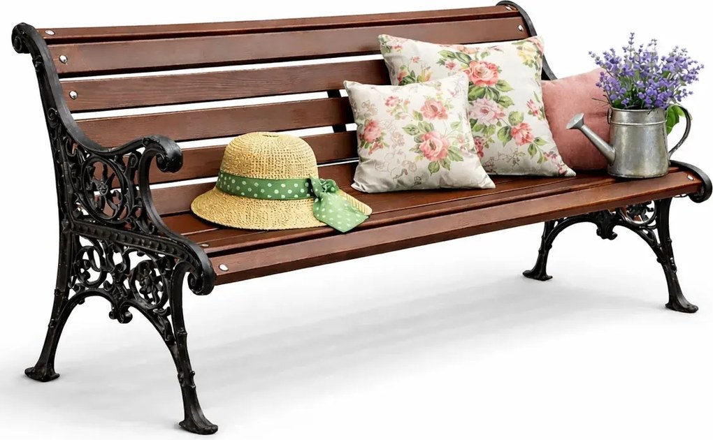 Żeliwna ławka parkowa z ornamentem N5-E45