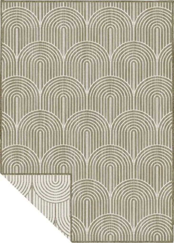 Dywan zewnętrzny dwustronny Pangli brązowo-kremowy 80 cm x 150 cm
