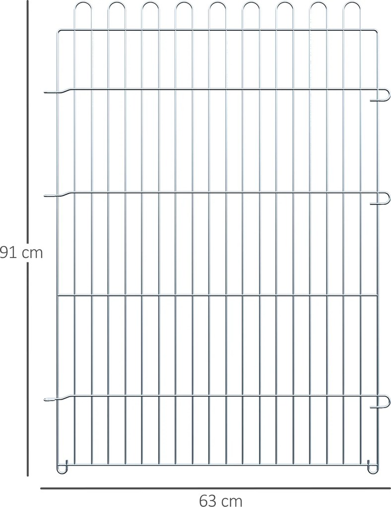 PawHut Kojec dla Zwierząt Metalowy Wybieg dla Szczeniąt 63x91 cm Srebrny | Aosom PL
