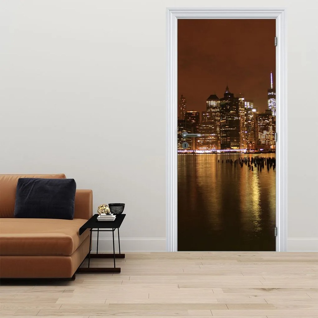 Fototapeta na drzwi - Miasto nocą (95x205cm)