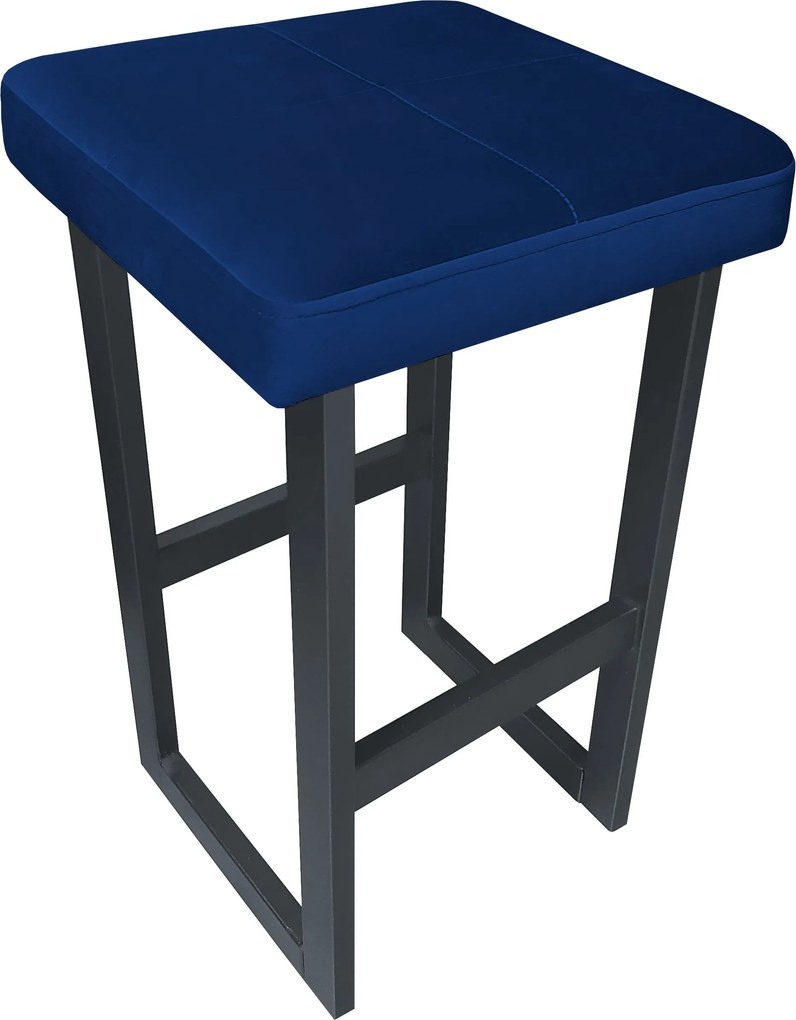 Hoker ALEX krzesło barowe tkanina Welur podstawa metalowa : Kolor Stelaża - Grafit, Kolor tkaniny - VELVET - MG16, Wysokość - 75 cm