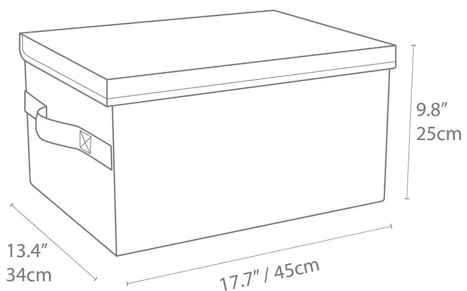 Beżowy tekstylny pojemnik z pokrywką 45x34x25 cm Soft Storage – Bigso
