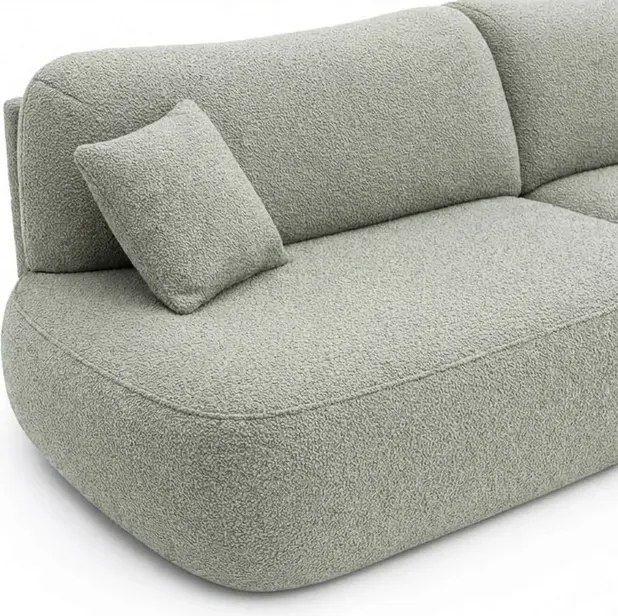 Sofa AVERIO Rozkładana Dwuosobowa Szara Boucle Japandi