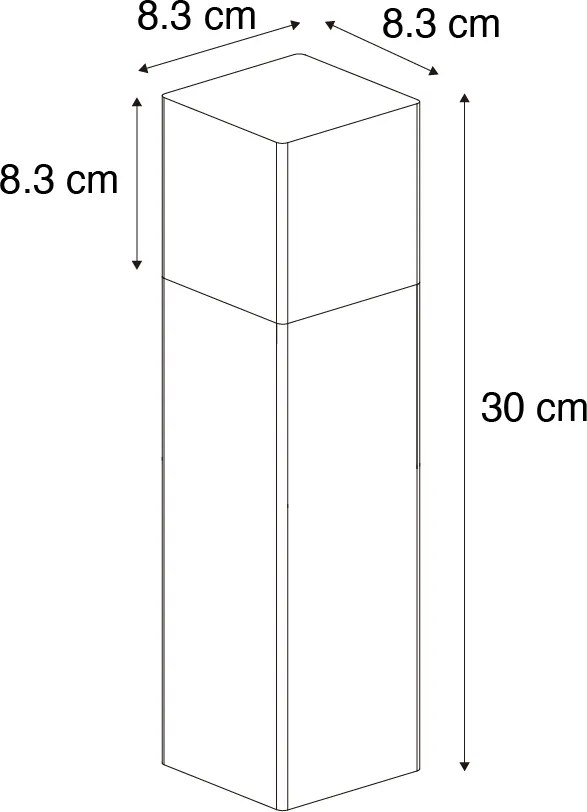 Lampa zewnętrzna czarna z przydymionym szkłem, szpikulcem do ziemi i osłoną kabla 30cm IP44 - Denmark