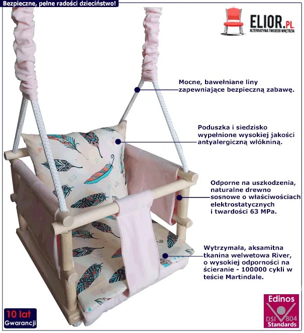 Dziecięca huśtawka rosnąca 6 wzorów L2-H69