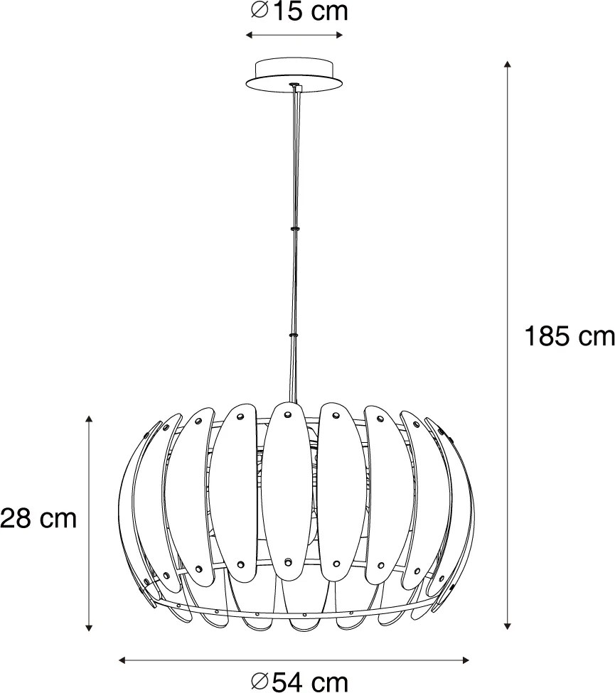 Inteligentna lampa wisząca czarna z przydymionym szkłem okrągła 6-punktowa z WiFi C35 - Mochan