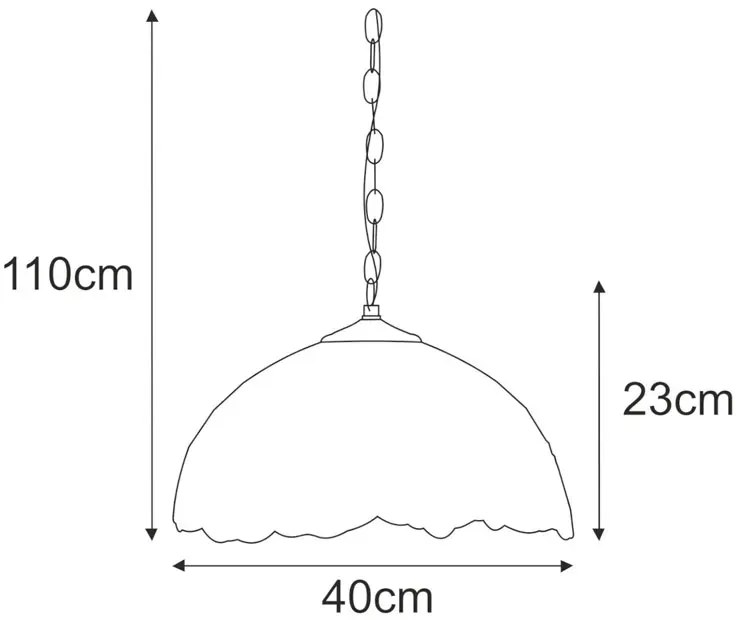 Kolorowa witrażowa lampa wisząca w kwiaty - 5X A663 W8-G47
