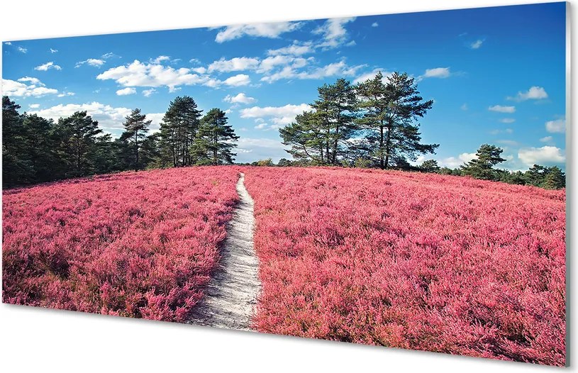 Szkło do Kuchni na Ścianę Wrzosowisko na Skraju Lasu