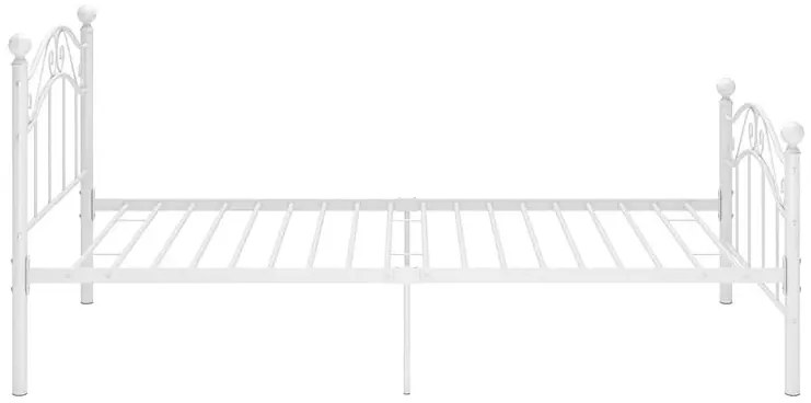 Łóżko metalowe białe w stylu industrialnym 90x200 cm - Iroz