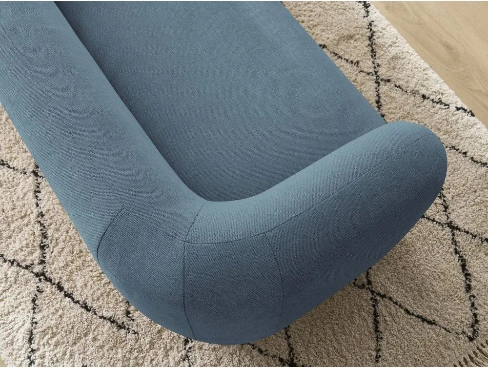 Niebieska sofa z tkaniny szenilowej 160 cm Celine – Bobochic Paris