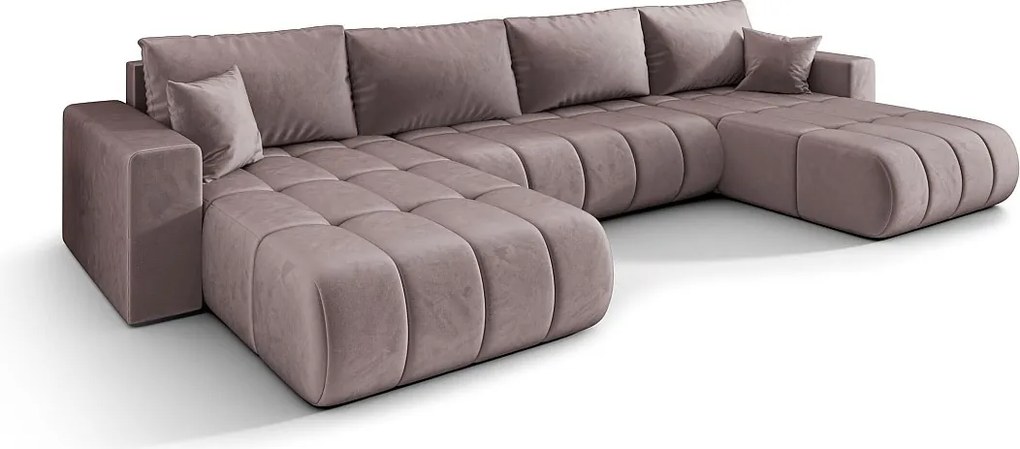 BEDANTE narożnik z funkcją spania MILO U PREMIUM Monolith 62 Przestronny narożnik w kształcie litery U z funkcją spania