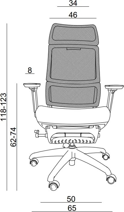 Ergonomiczny fotel biurowy z podnóżkiem Space