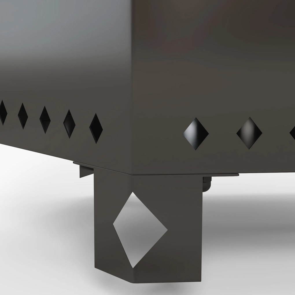 Outsunny Palenisko Ogrodowe z Pogrzebaczem, 45 x 38,8 x 46,5 cm, Srebrno-Czarne