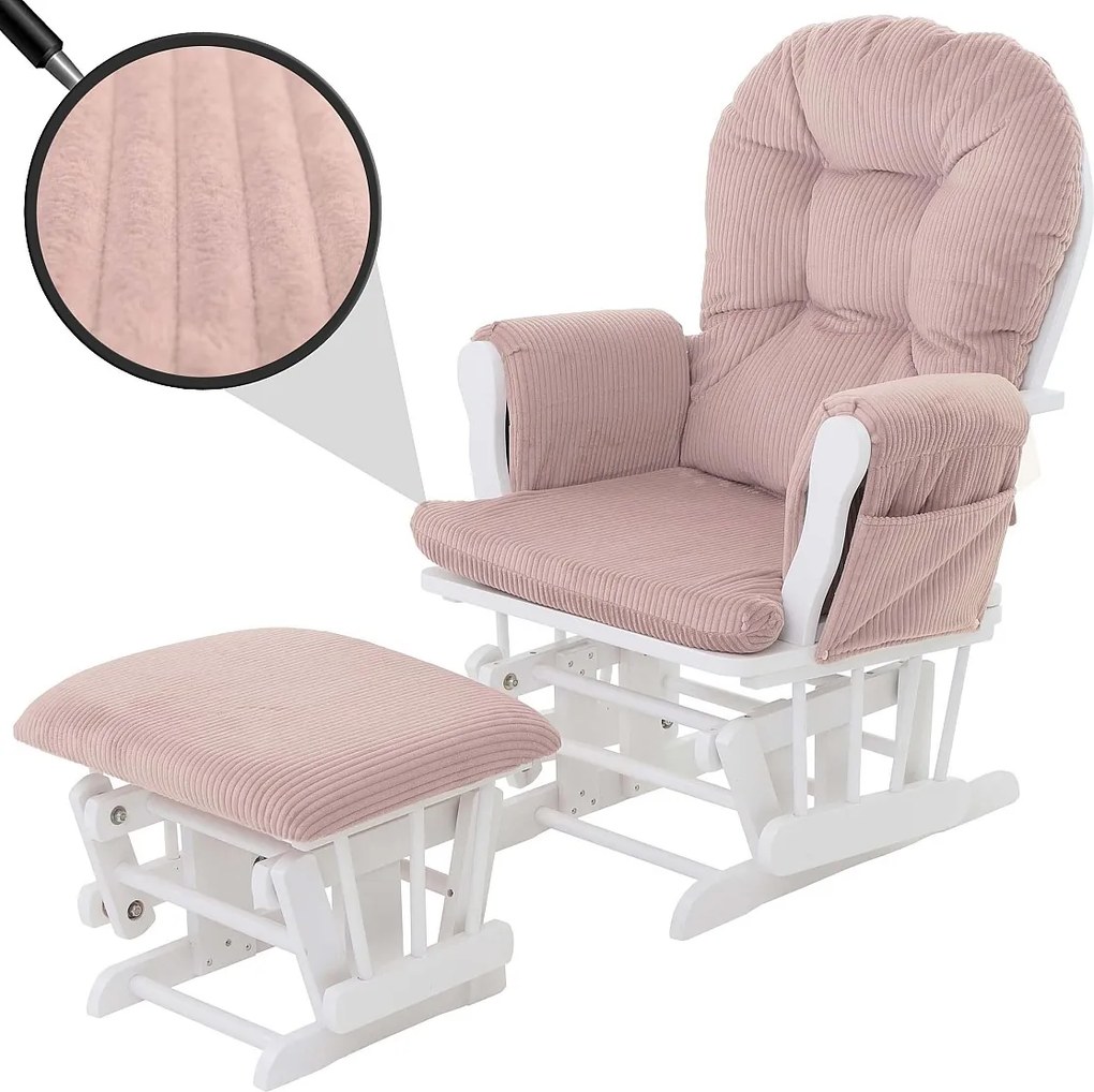 Leżanka MCW-C76,  różowy rama biały