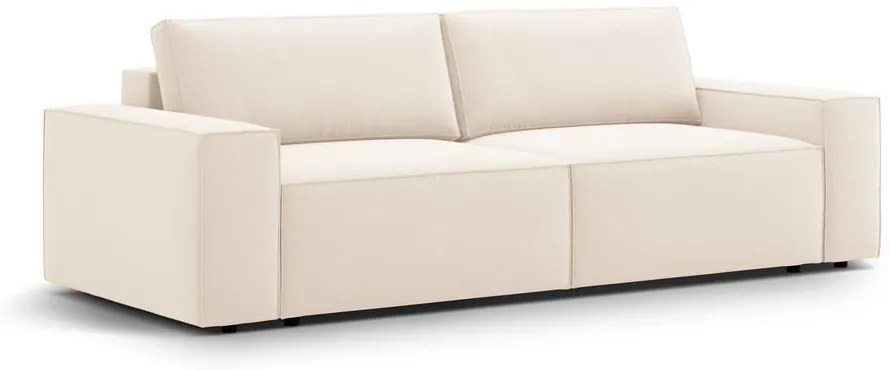 Beżowa aksamitna rozkładana/ze schowkiem sofa 247 cm Jodie – Micadoni