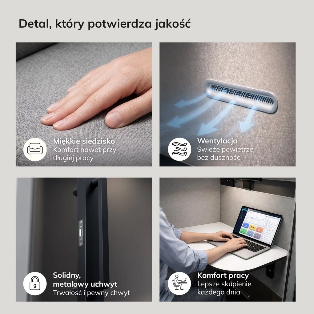 Budka akustyczna do biura INBOX 4-osobowa 2100 x 2200 x 1220 mm