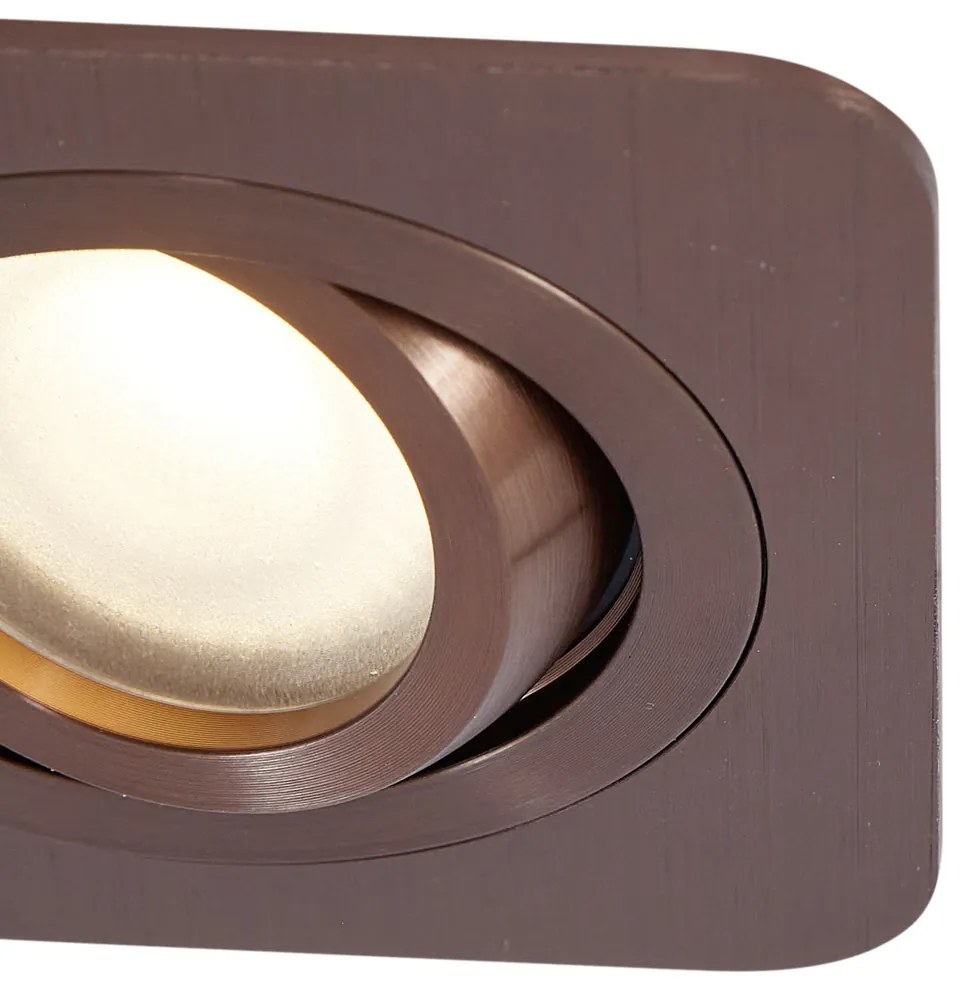 Zewnetrzna Zestaw 6 zaokrąglonych reflektorów wpuszczanych z ciemnego brązu GU10 50mm IP44 - Alberto Nowoczesny Oswietlenie zewnetrzne