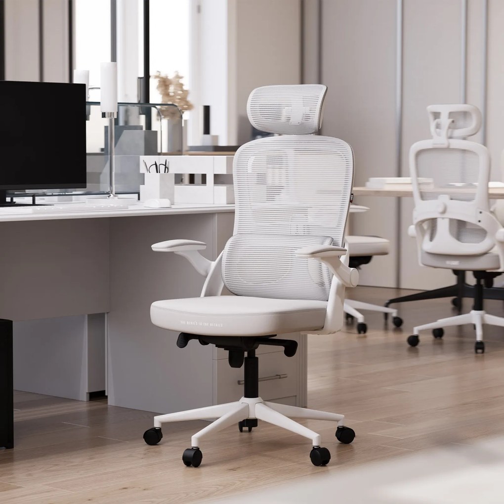 Ergonomiczny fotel do pracy w biurze Diablo V-Light, jasny szary