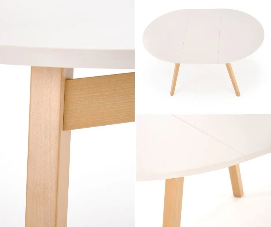 Okrągły rozkładany stół z kaszmirowym blatem Ruben Halmar