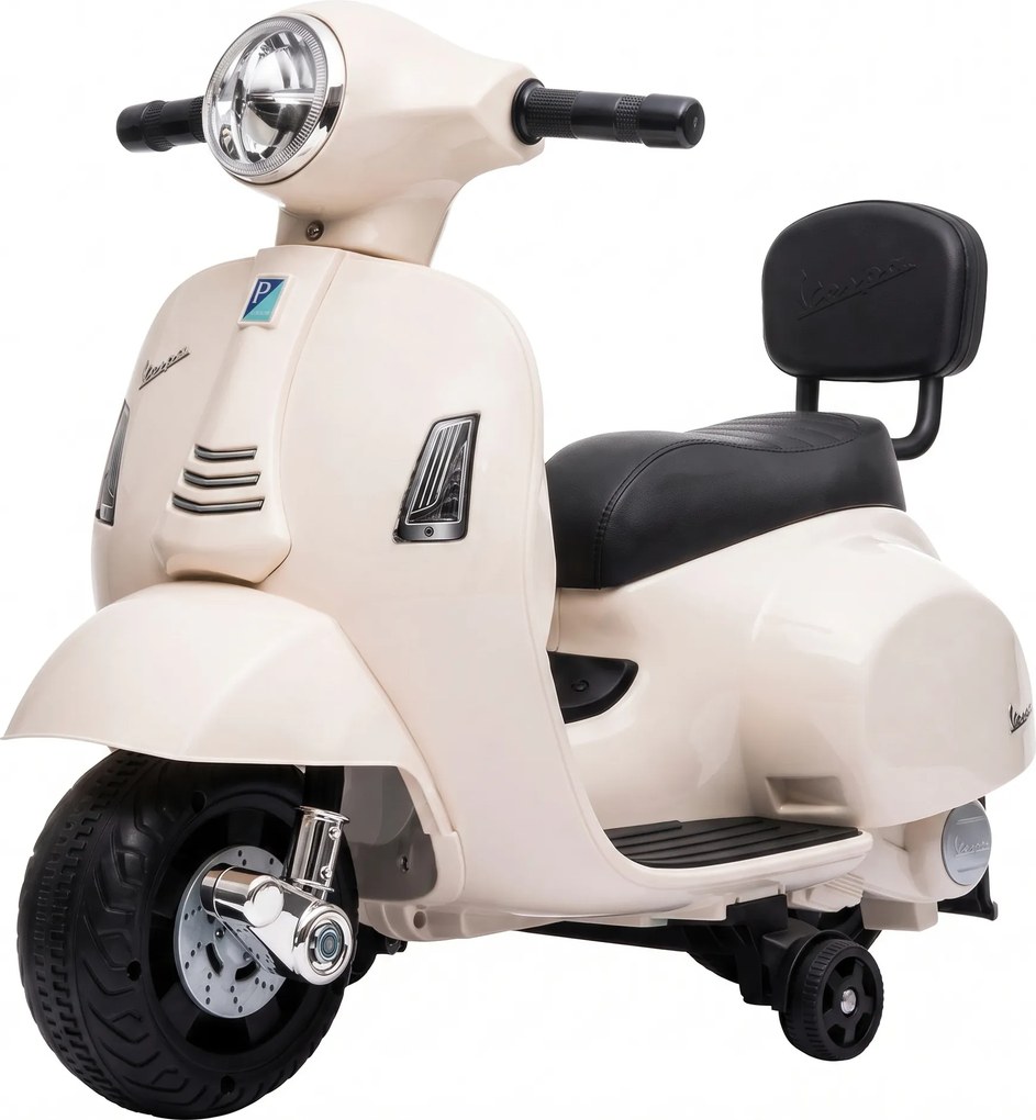 AIYAPLAY Elektryczny motocykl dziecięcy Mini Vespa GTS 6V z akumulatorem litowym Ergonomiczne siedzisko i oparcie 1,5-3 lat | Aosom PL