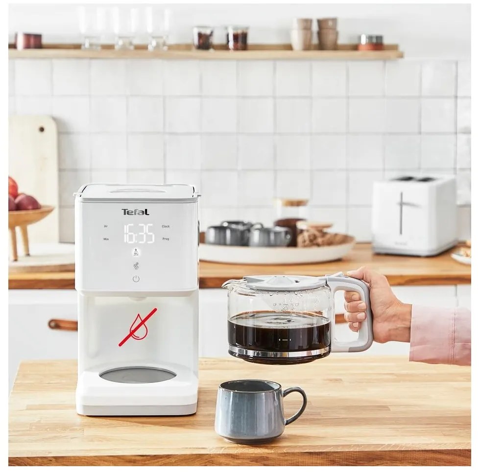 Biały przelewowy ekspres do kawy Sense CM693110 – Tefal