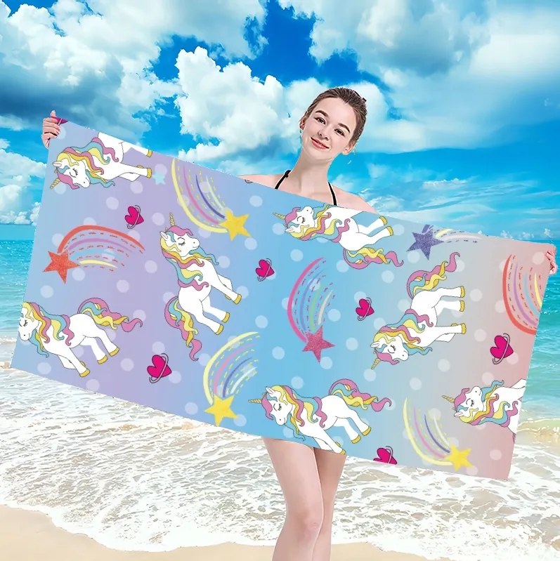 Ręcznik plażowy UNICORN PONNY 100x180 cm kolorowy, 100% mikrofibra