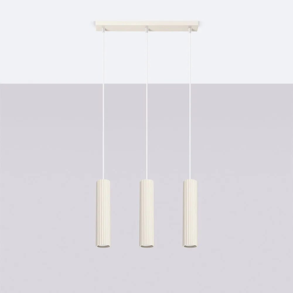 Kremowa lampa wisząca Gleam – Sollux