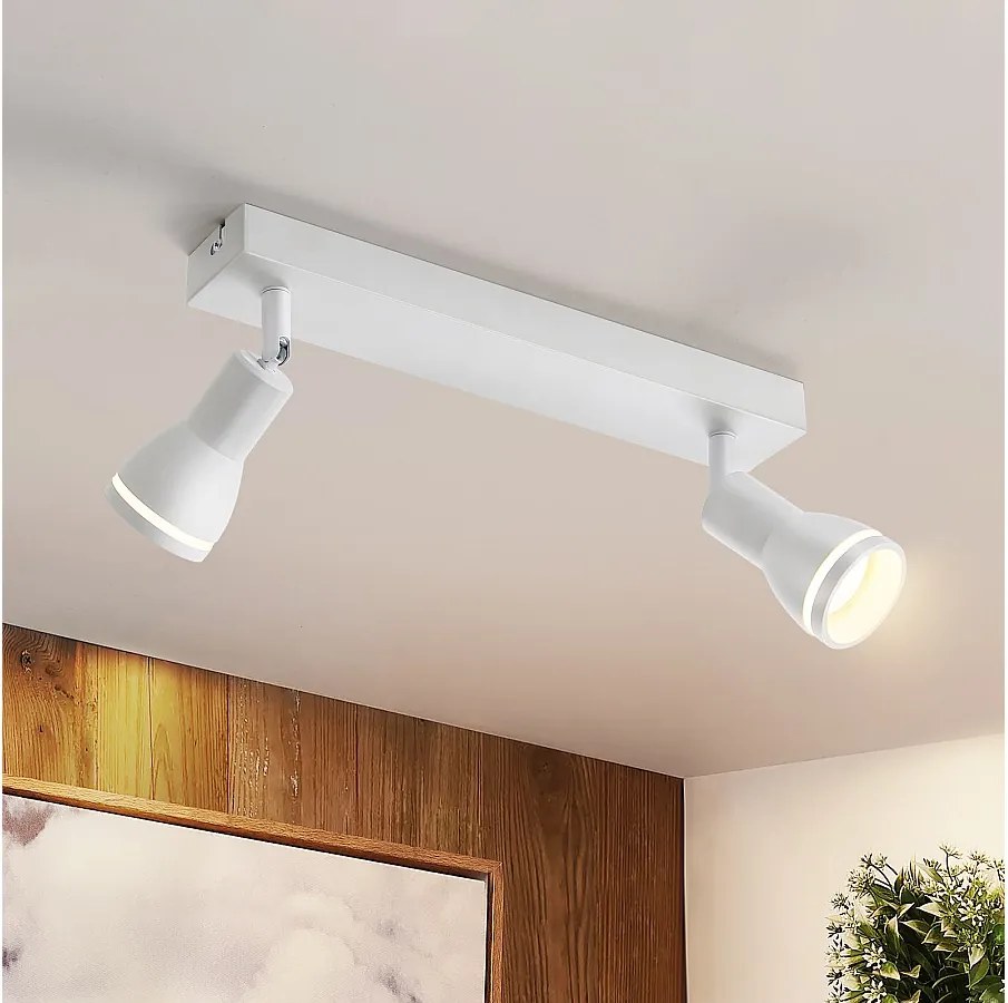 NETTLIFE reflektor sufitowy LED 2 żarówki biała lampa sufitowa do salonu regulowany reflektor GU10 reflektor nowoczesna lampa