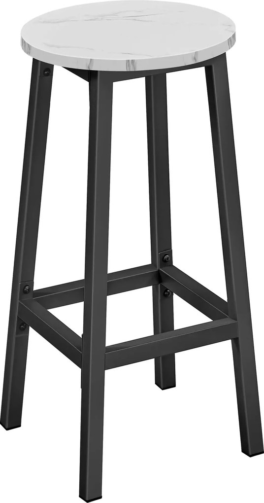 Nowoczesny hoker z podnóżkiem marmur + czarny S8-P89