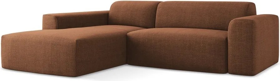 Narożnik (lewostronny/z szezlongiem) w kolorze terakoty Keli – Makamii