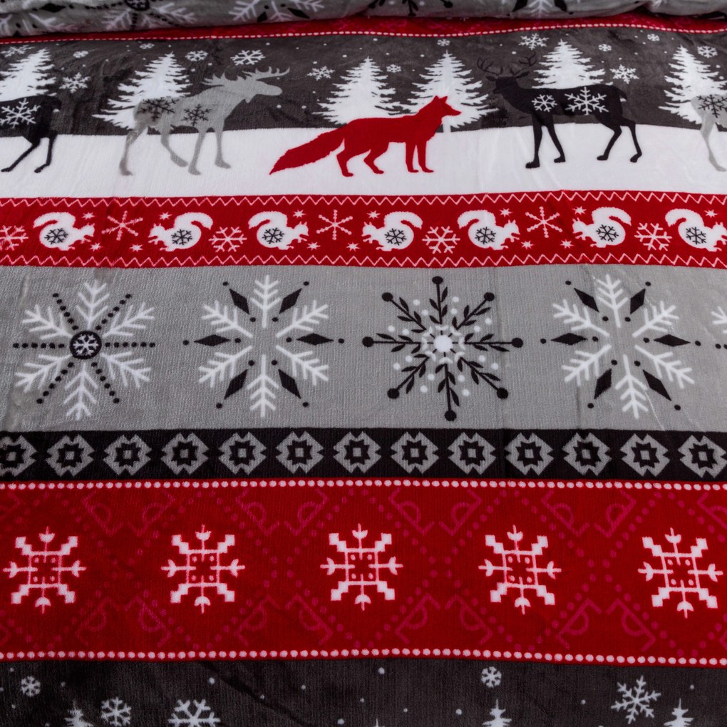 PrzytulneMieszkanie.pl PrzytulneMieszkanie.pl Pościel z mikropluszu SNOWY FOREST szara Rozmiar pościeli: 2 szt 70 x 90 cm | 200 x 220 cm