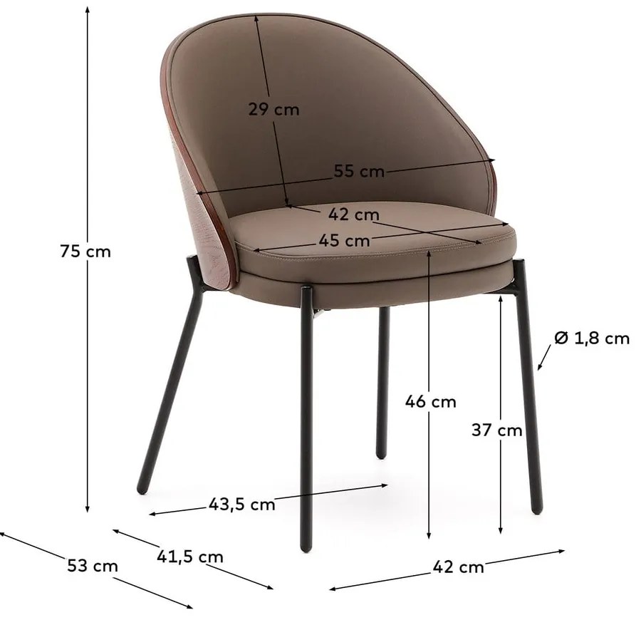 Brązowe krzesło Eamy – Kave Home
