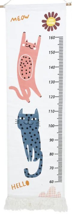 Miarka wzrostu na ścianę płócienna z frędzlami, do 160 cm wzrostu, 40 x 140 cm